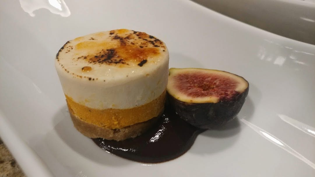 Brûléed Pumpkin Cheesecake with Black Mission Fig
