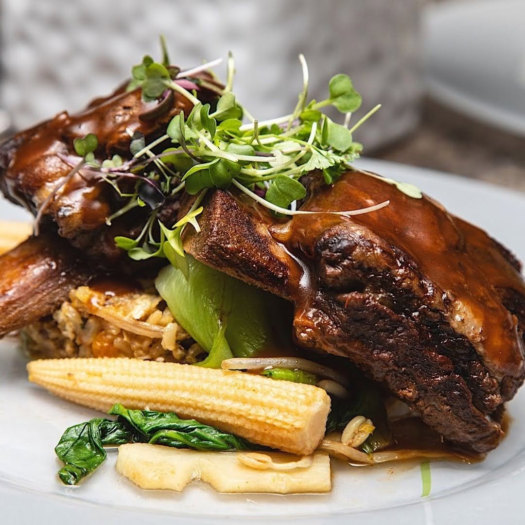 Glazed Ribs & Garden Greens