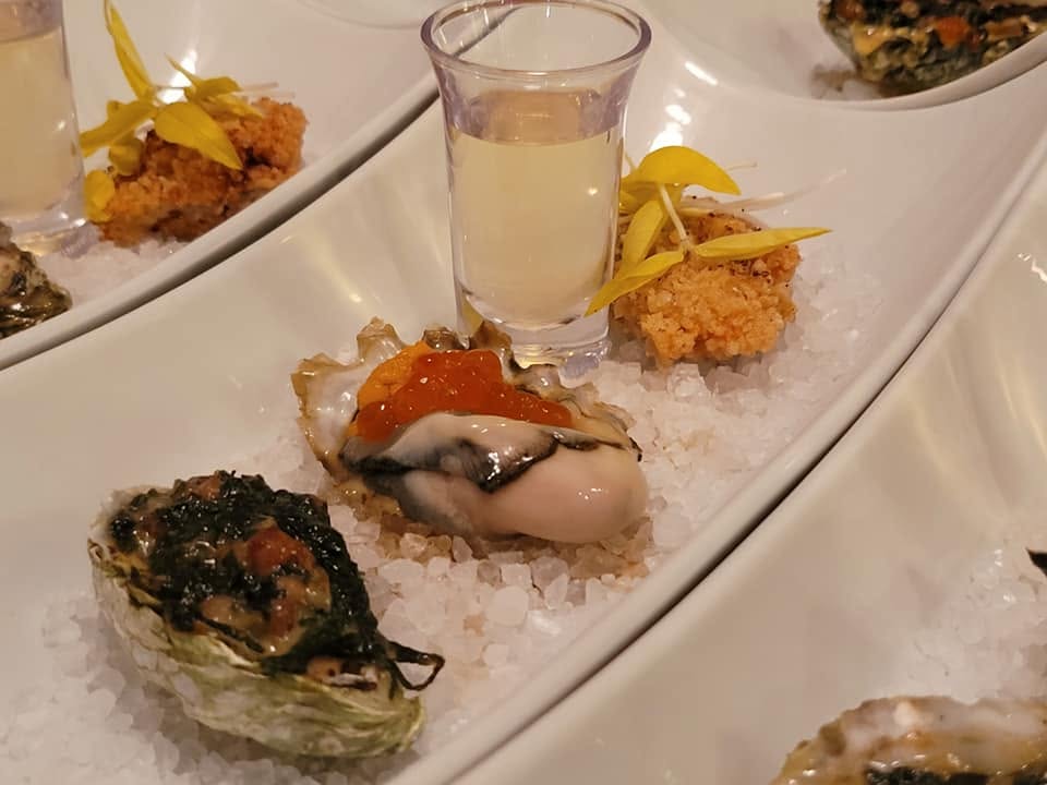 Oyster Flight & Champagne Shooters